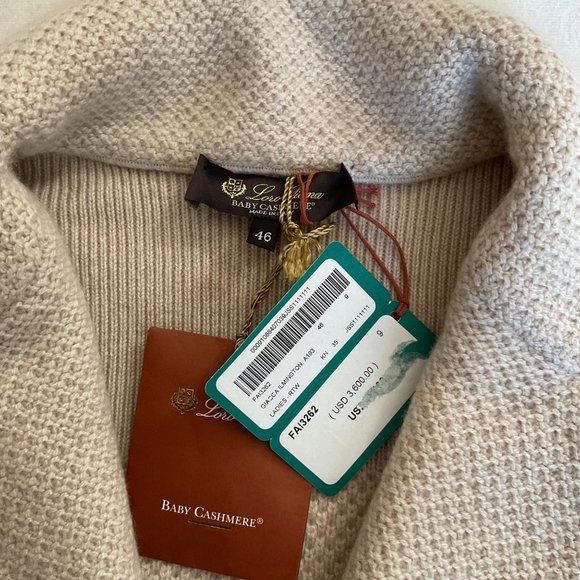 NWT Loro Piana Italy women Beige baby Cashmere Cardigan jacket BLAZER IT46bust38 - Picture 3 of 10